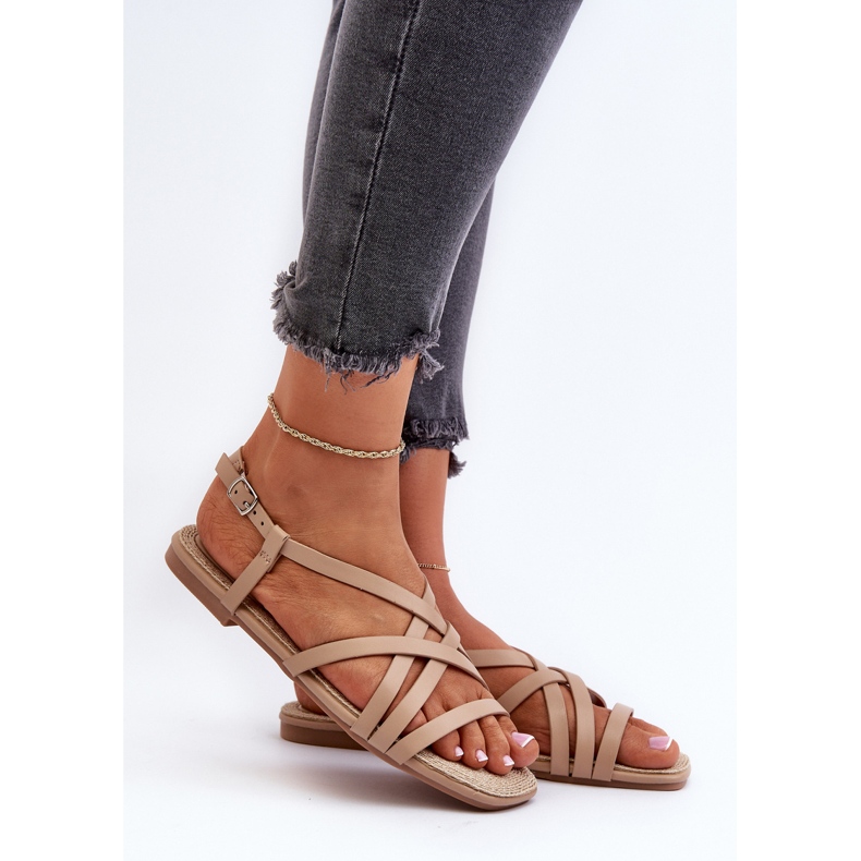 Big Star ženske ravne sandale NN274012 Bež 2