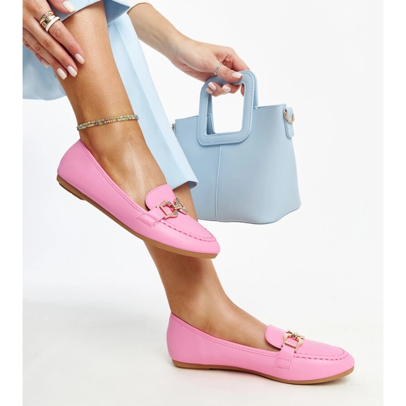 Tamno roze mokasine s Najla kopčom ružičasta 1