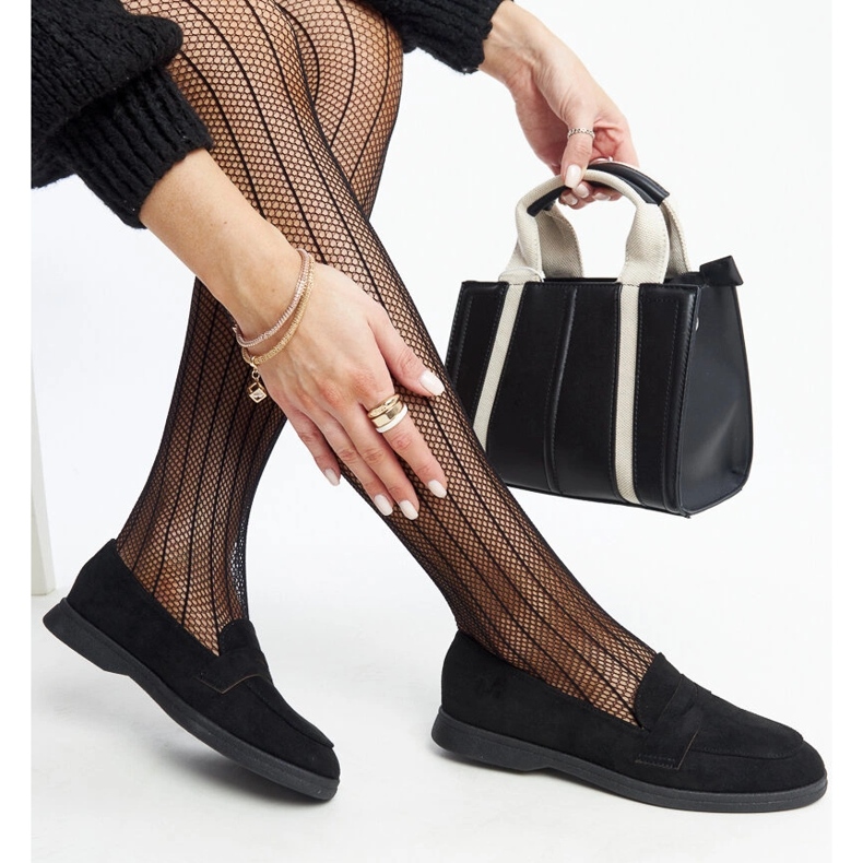 Crne Nibras mokasine od brušene kože crno 1