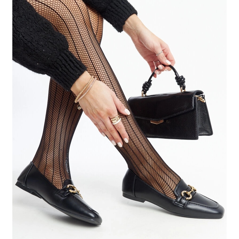 Crne mokasine s Areebah kopčom crna 1