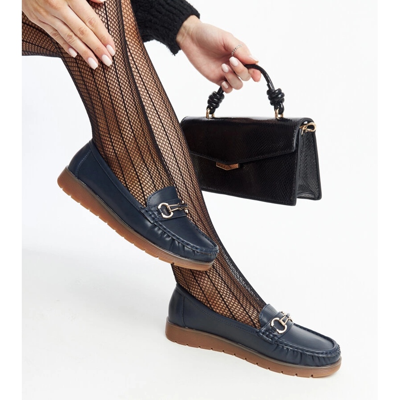 Mornarskoplave mokasine s kopčom iz Anisaha plava 1