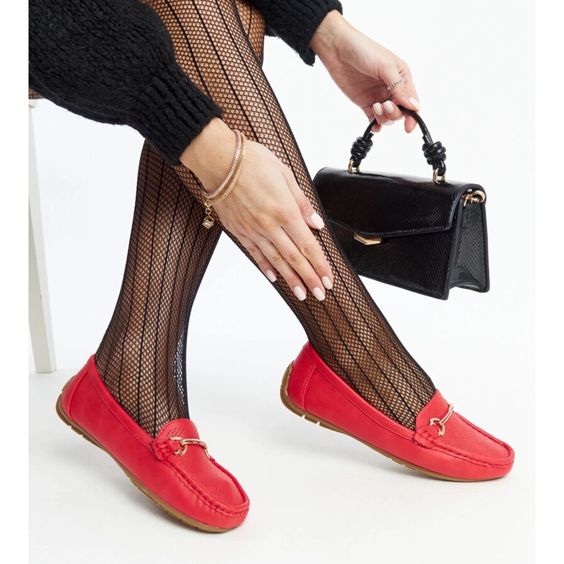 Crvene mokasine s ukrasnom kopčom marke Adila crvena 1