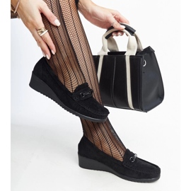 Ameline crne mokasine na wedge crna 1