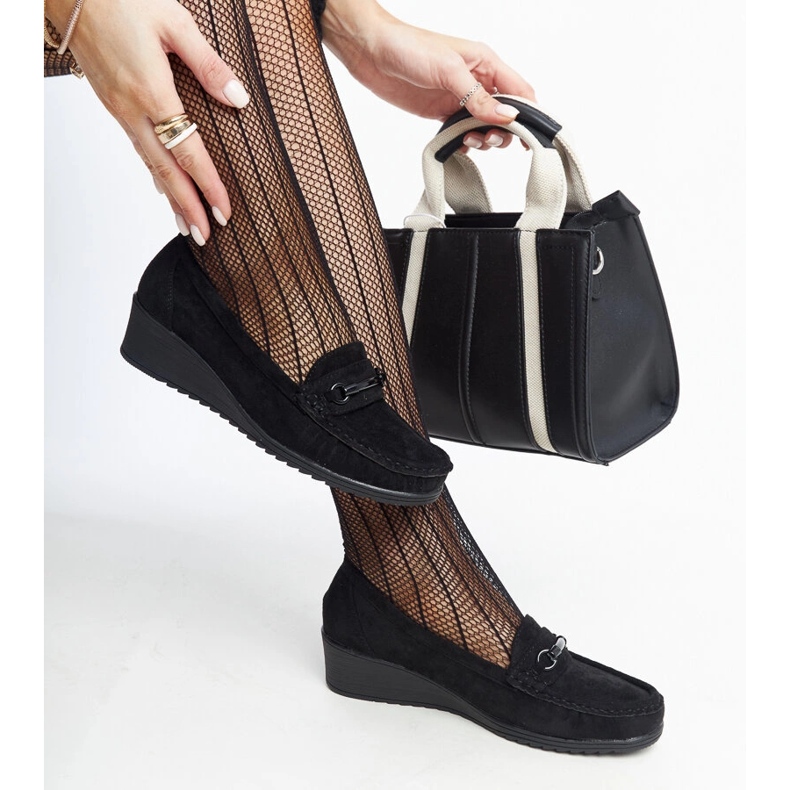 Ameline crne mokasine na wedge crno 1