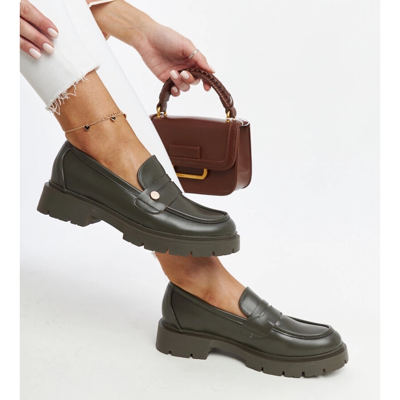 Tamno zelene mokasine Mladenka od eko kože zelena 1