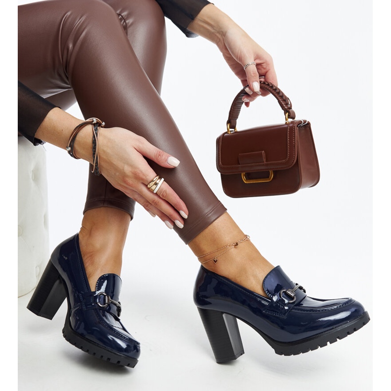 Giacoma tamnoplave lakirane cipele na petu plava 1