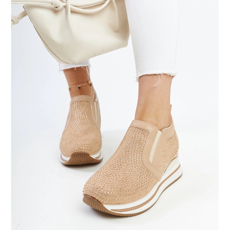 Smeđe Cadelaria tenisice na wedge smeđa 1