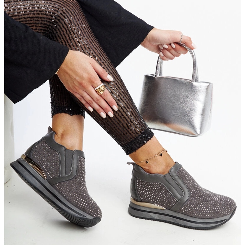 Tamno sive Cadelaria tenisice na wedge siva 1