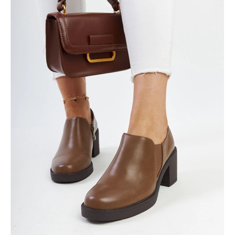 Smeđe Lavia cipele na visoku petu smeđa 1