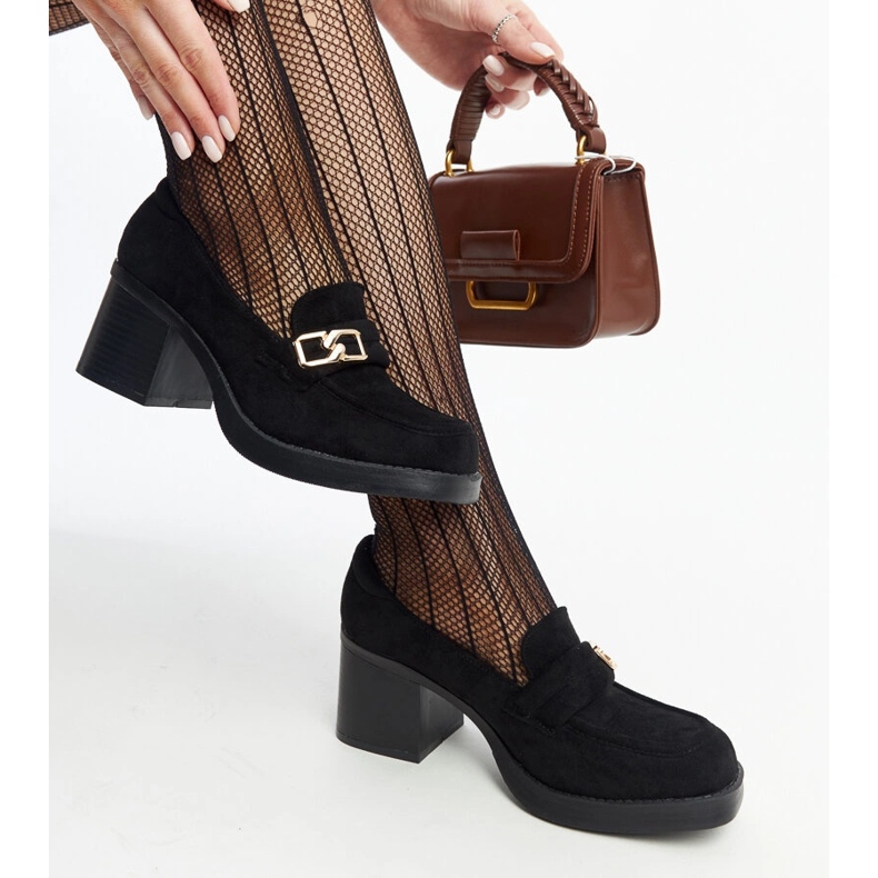 Crne Aludra cipele s visokom petom crno 1