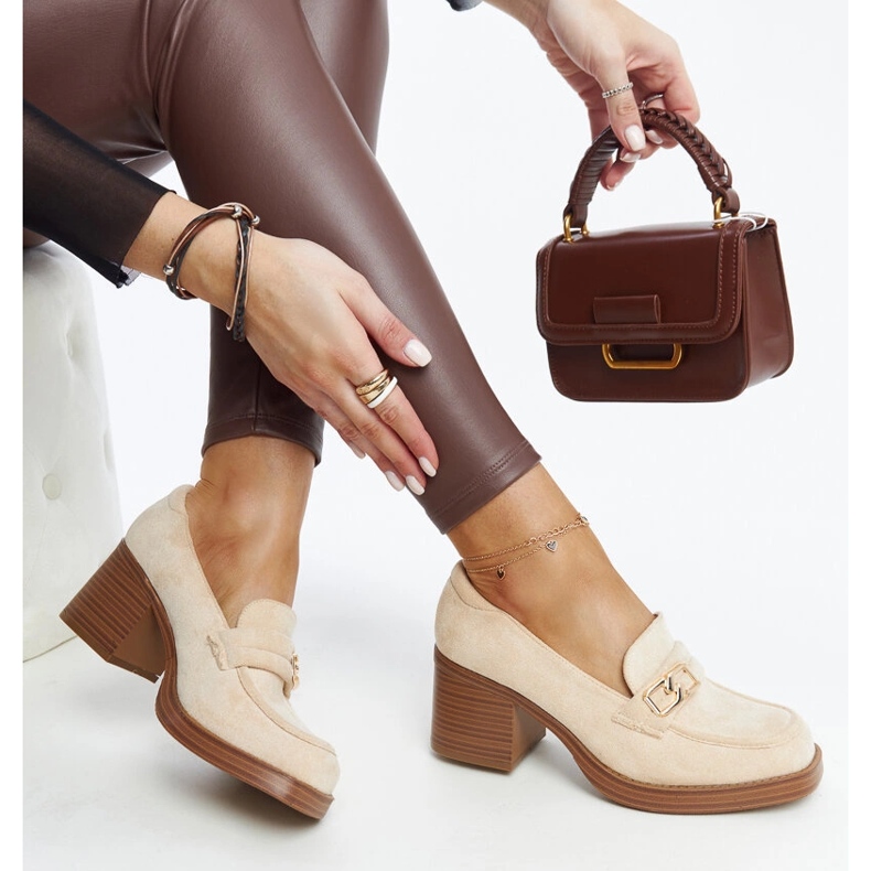 Svijetlo bež cipele Aludra s visokom petom 1