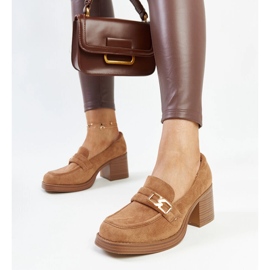 Smeđe Aludra cipele s visokom petom smeđa 1