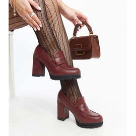 Bordo cipele na visoku petu marke Sauda crvena 1