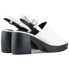 Bijele ženske sandale sa crnom petom bijela 1