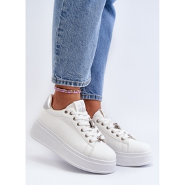 Ženske tenisice s platformom s ukrasima, bijele boje Herbisa bijela 2