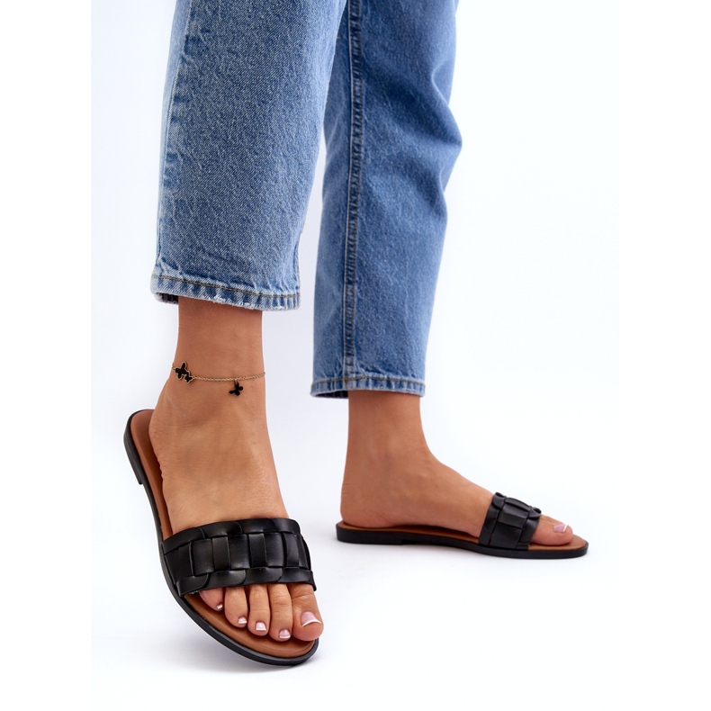 Seastar Ženski ravni -visoke papuče crno 4