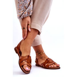 Zazoo Udobne smeđe Kayla kožne natikače smeđa 2