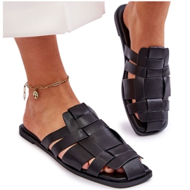 Ženske papuče za eko kože crne boje crna 5