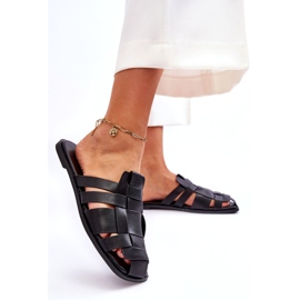 Ženske papuče za eko kože crne boje crna 4