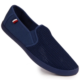 News Muške ažurne tamnoplave slip-on tenisice NOVOSTI plava 1