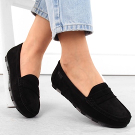 Udobne crne mokasine od brušene kože za žene Big Star NN274929 crna 1