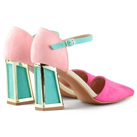 Elegantne proljetne ružičaste otvorene salonke na elegantnu visoku petu ružičasta 1