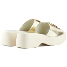 Zlatne, elegantne, udobne japanke s debelim potplatom zlatni 1