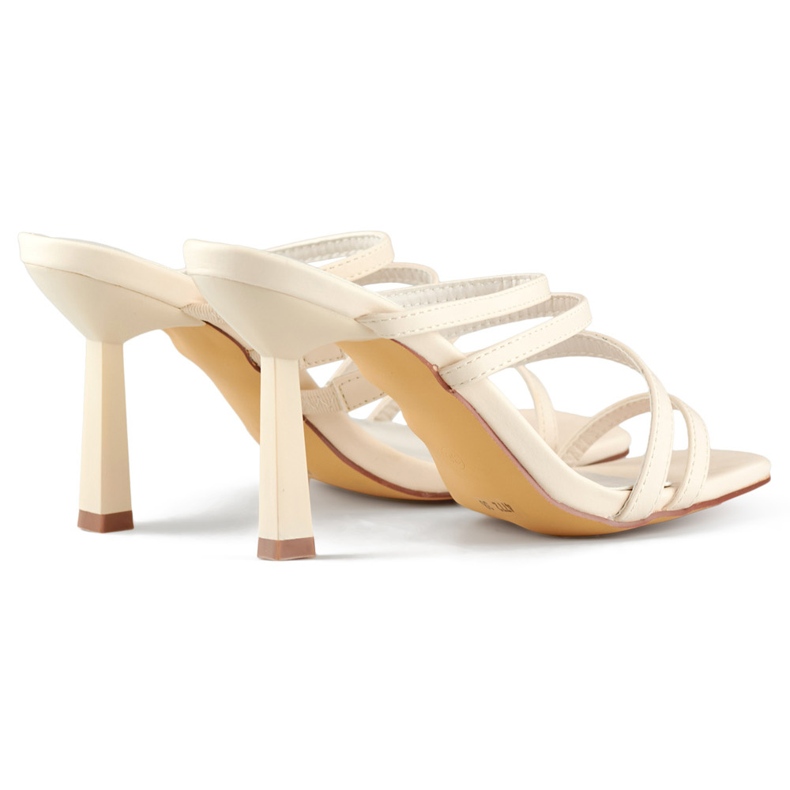 Elegantne bež ženske japanke na visoku petu 1