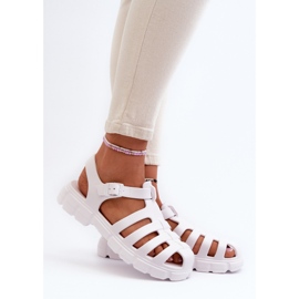 Ženske pjenaste rimske sandale bijele boje Gasaria bijela 2