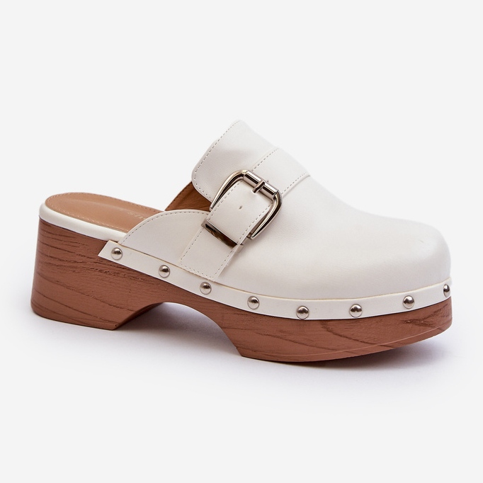 Ženske klompe s kopčom, Bijela Seprilla 1