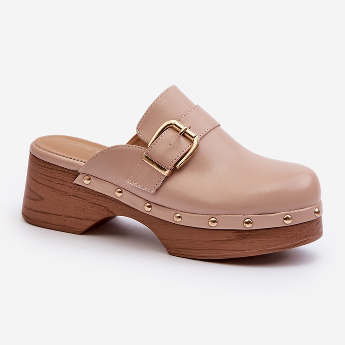Ženske bež Seprilla Clog japanke s kopčom 1