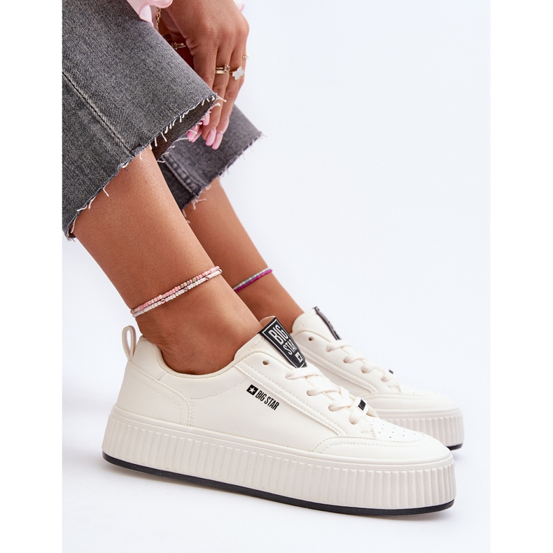 Ženske tenisice s platformom Big Star NN274254 Bijele bijela 1