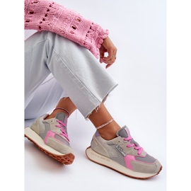 Ženske tenisice na platformi Memory Foam System Big Star NN274680 Sivo-roza siva 2