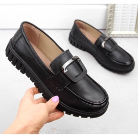 Kožne ženske cipele na visoku petu i platformu, crne Filippo DP6044 crno 1