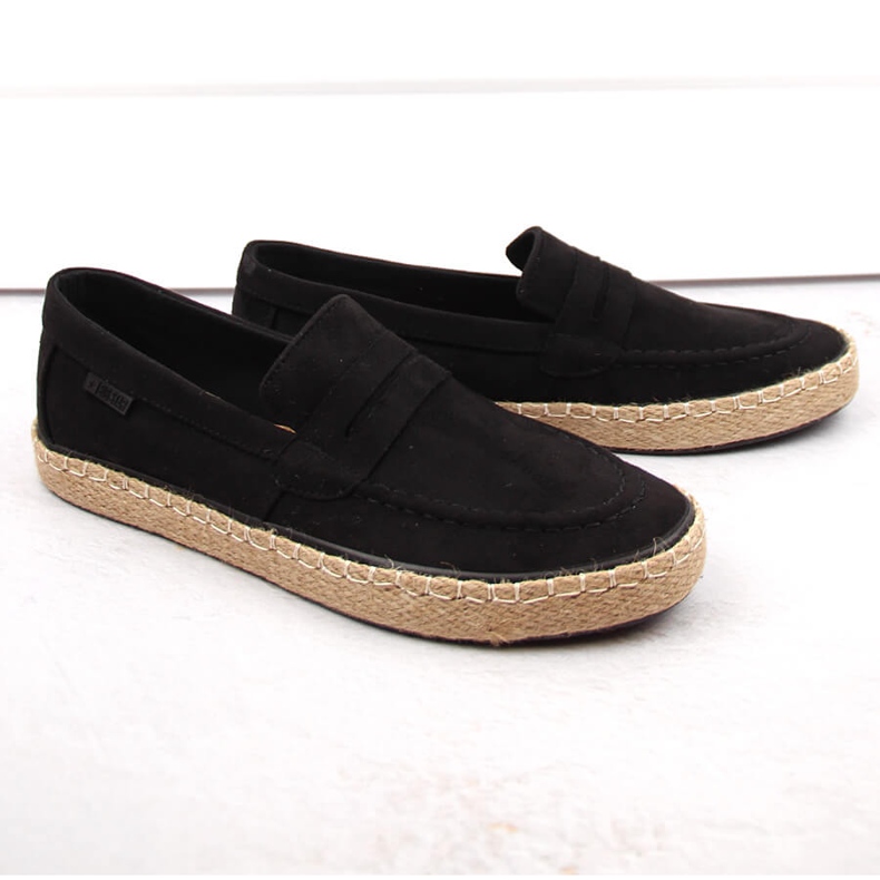Muške cipele, mokasine slip-on espadrile, crne Big Star NN174046 crna 1