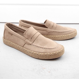 Muške cipele, mokasine slip-on espadrile, bež Big Star NN174049 1