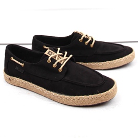 Muške cipele od brušene kože, mokasine, crne espadrile Big Star NN174051 crna 1