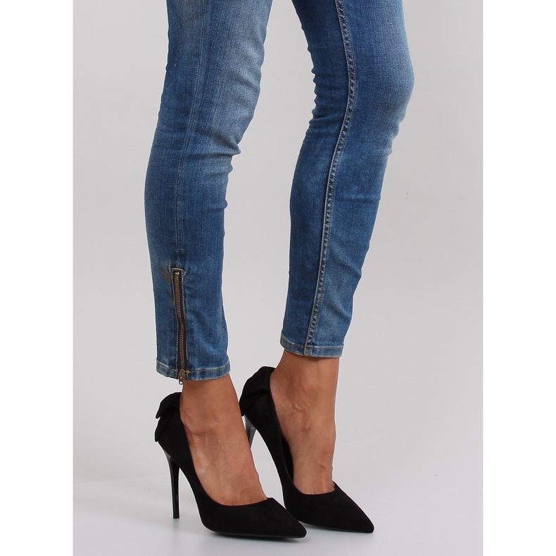 Antilop štikle s mašnom LE035 Crna 1