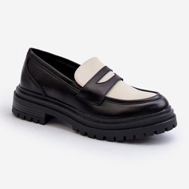 Ženske mokasine s ravnom petom i platformom crne Kaldire crna 1