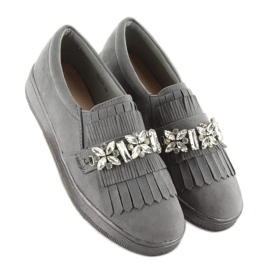 Sliponi na bisernom potplatu t277p Sivi siva 2