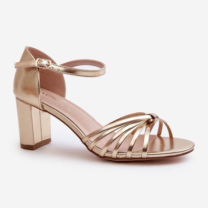 Evento Ženske zlatne Pyrrette sandale na visoku petu zlatna 2