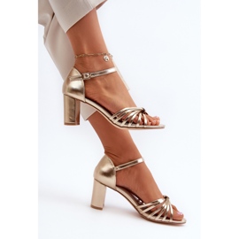 Evento Ženske zlatne Pyrrette sandale na visoku petu zlatni 1