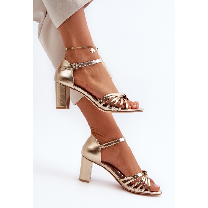 Evento Ženske zlatne Pyrrette sandale na visoku petu zlatni 1