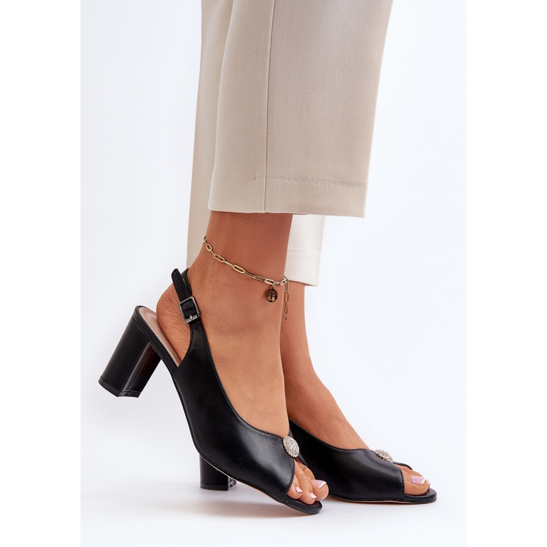 Evento Elegantne sandale na visoku petu s ukrasom, Black Trasea crna 2