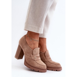 Evento Ženske eko antilop cipele na visoku petu bež boje Larmaves 1