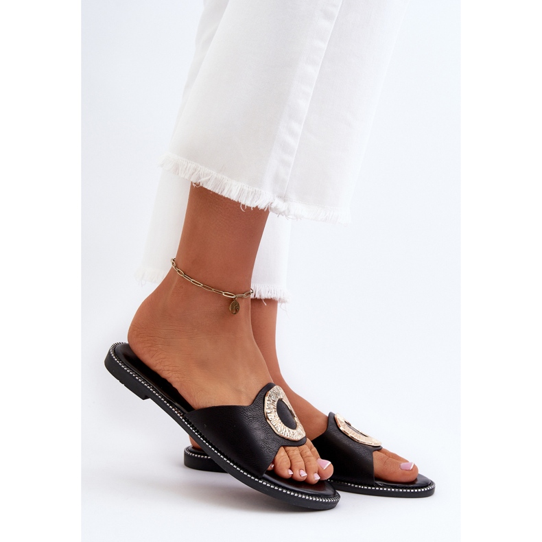 Ženske japanke s ukrasom, crne cile crno 2