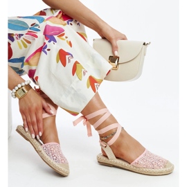 Teha ružičaste čipkaste espadrile s otvorenom petom ružičasta 1