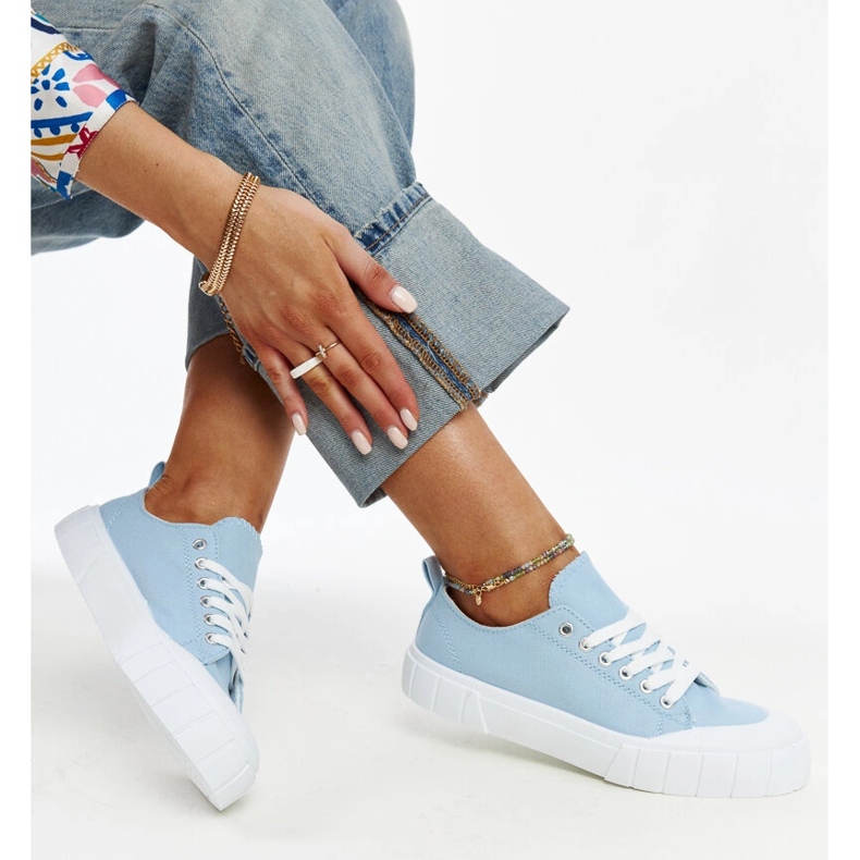 Eduardove plave tenisice od tkanine plava 1