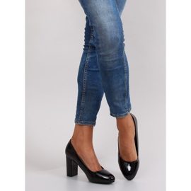 Lakirane pumpice široka peta m263p Crne crna 1