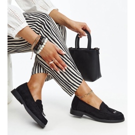 Vinceza crne natikače od brušene kože crna 1